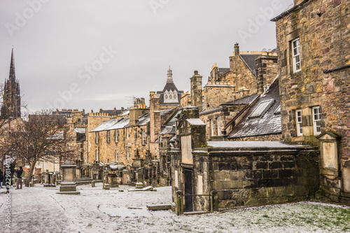 Greyfriars Kirkyard Edinburgh in winter