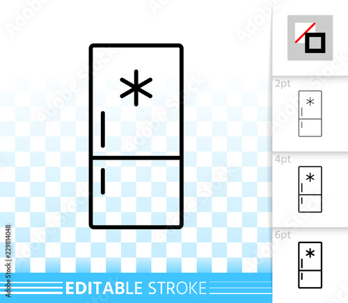 Fridge simple black line vector icon