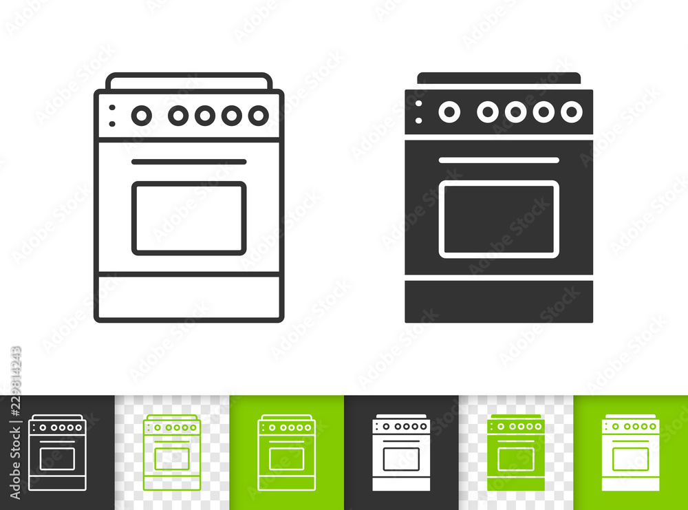 Stove simple black line vector icon Stove simple black line vector icon