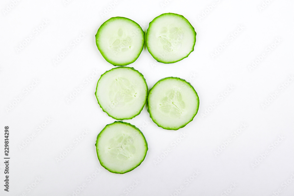 Cucumber alphabet white background Cucumber alphabet white background