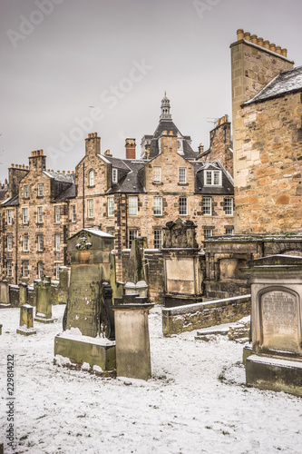 Greyfriars Kirkyard Edinburgh in winter