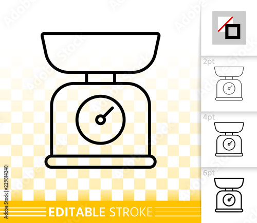 Kitchen Scale simple black line vector icon