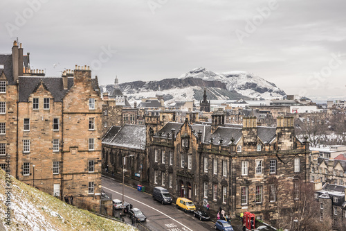Edinburgh streets in winter