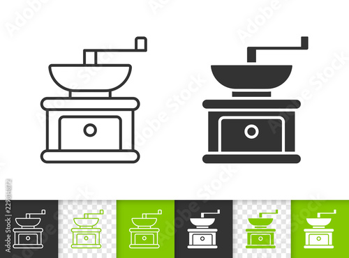 Coffee Grinder simple black line vector icon