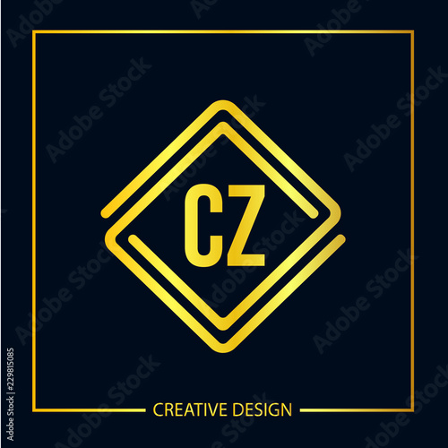 Initial Letter CZ Logo Template Design