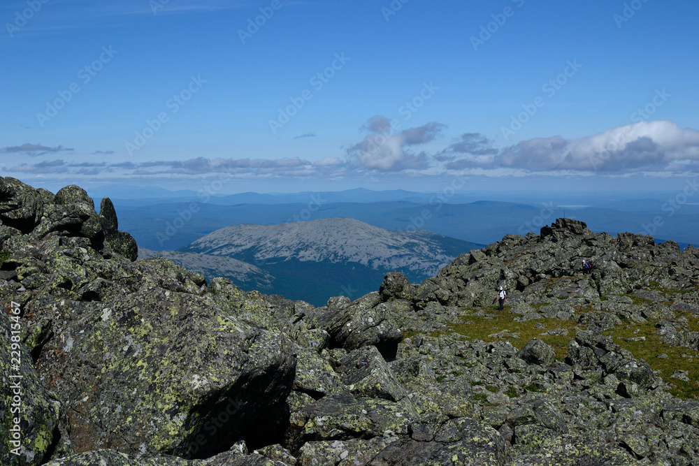 Beautiful mountain view from the top of Konzhakovskiy Kamen mountain Beautiful mountain view from the top of Konzhakovskiy Kamen mountain