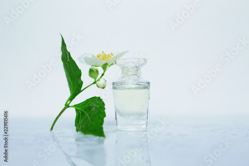 small perfume and flower
