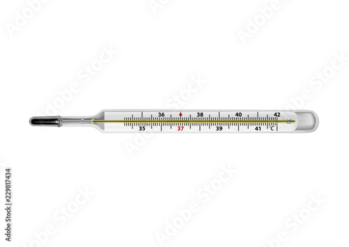 Thermometer for measuring body temperature in a vector.Thermometer medical vector illustration.
