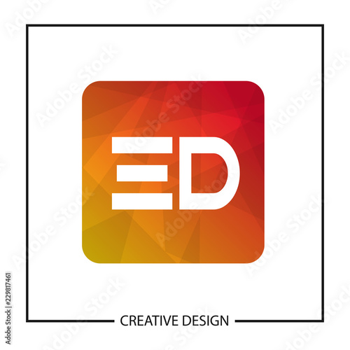 Initial Letter ED Logo Template Design