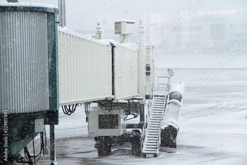 Snowy Airplane Terminal at the Airport #229817883