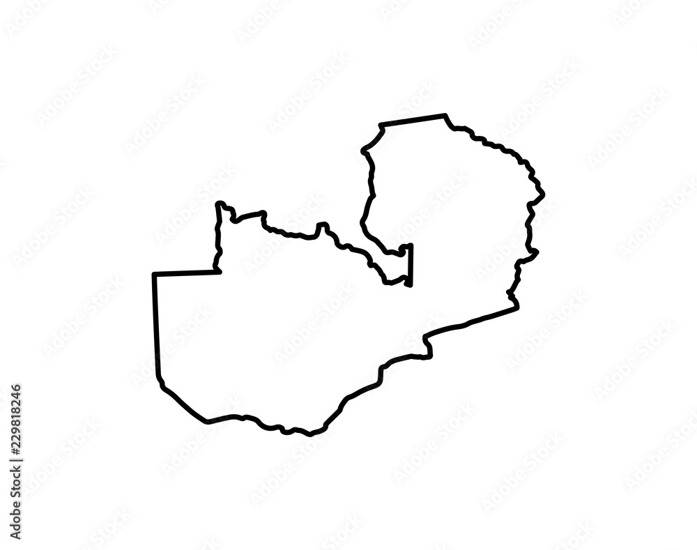 The Map Of Zambia. Vector illustration