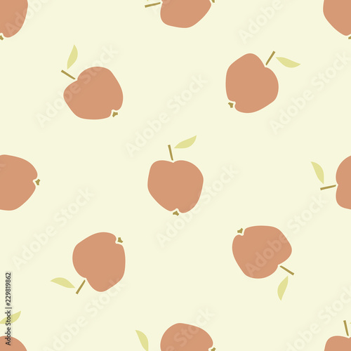 Apple seamless pattern. Fruit background. Vector illustration.
