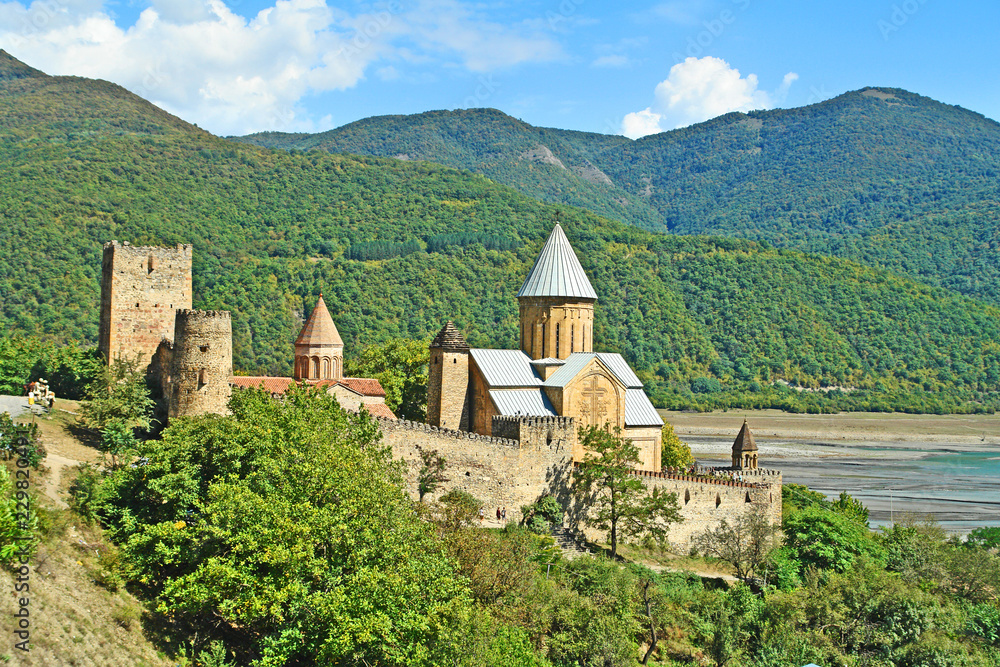 Ananuri  -  a castle complex  with church of the Mother of God on the Aragvi River in Georgia, 
