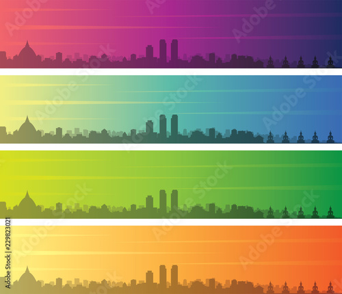 Colombo Multiple Color Gradient Skyline Banner
