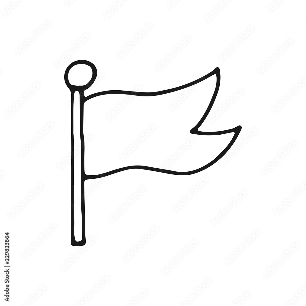 flag white icon sketch. isolated object on white background flag white icon sketch. isolated object on white background