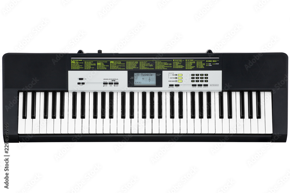 Fototapeta premium black and green synthesizer isolated