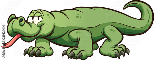 Komodo dragon. Vector clip art illustration with simple gradients. All in a single layer. 