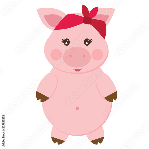 happy vector pig