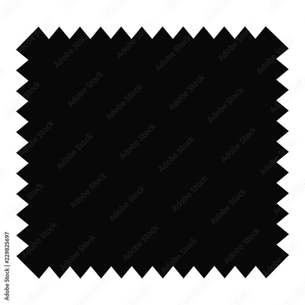 A black and white vector silhouette of a fabric patch Stock Vector