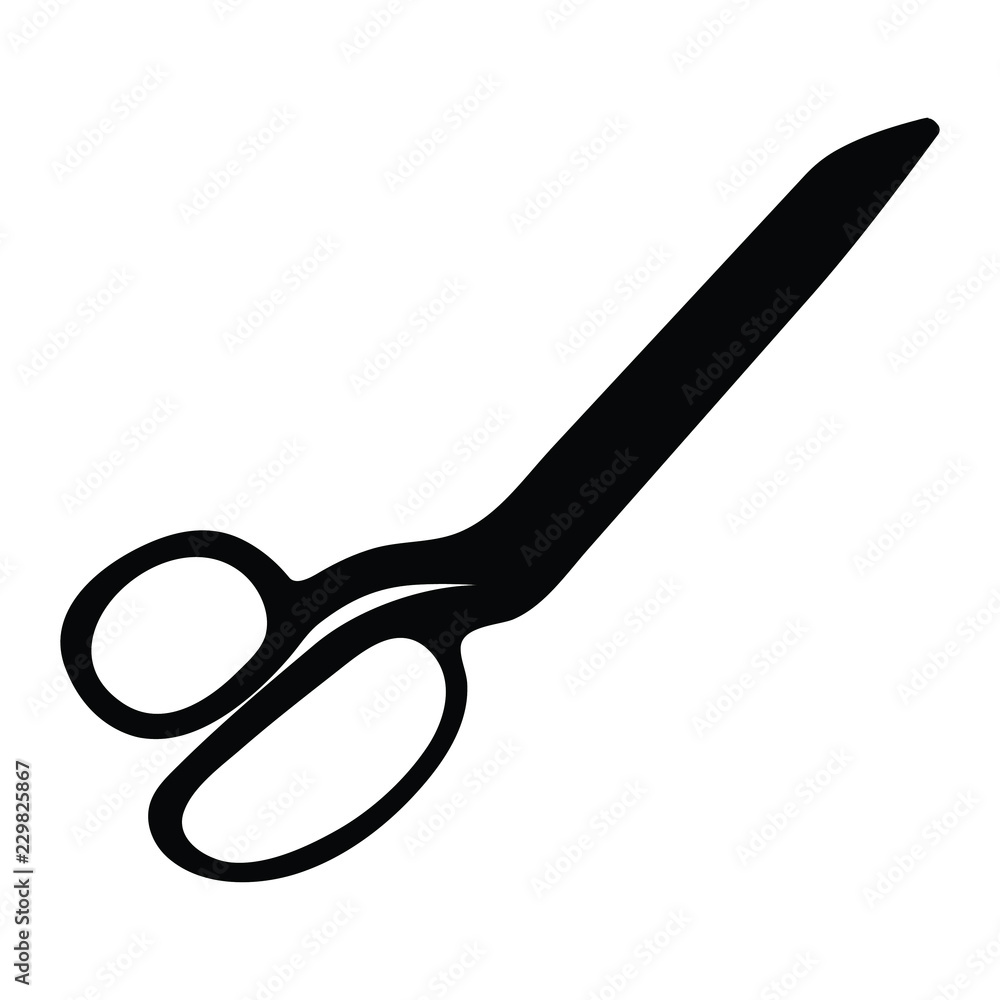 A black and white silhouette of a pair of scissors A black and white silhouette of a pair of scissors