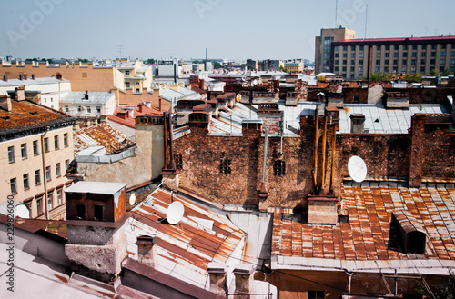 vintage rusty roof sky view © Денис Петров