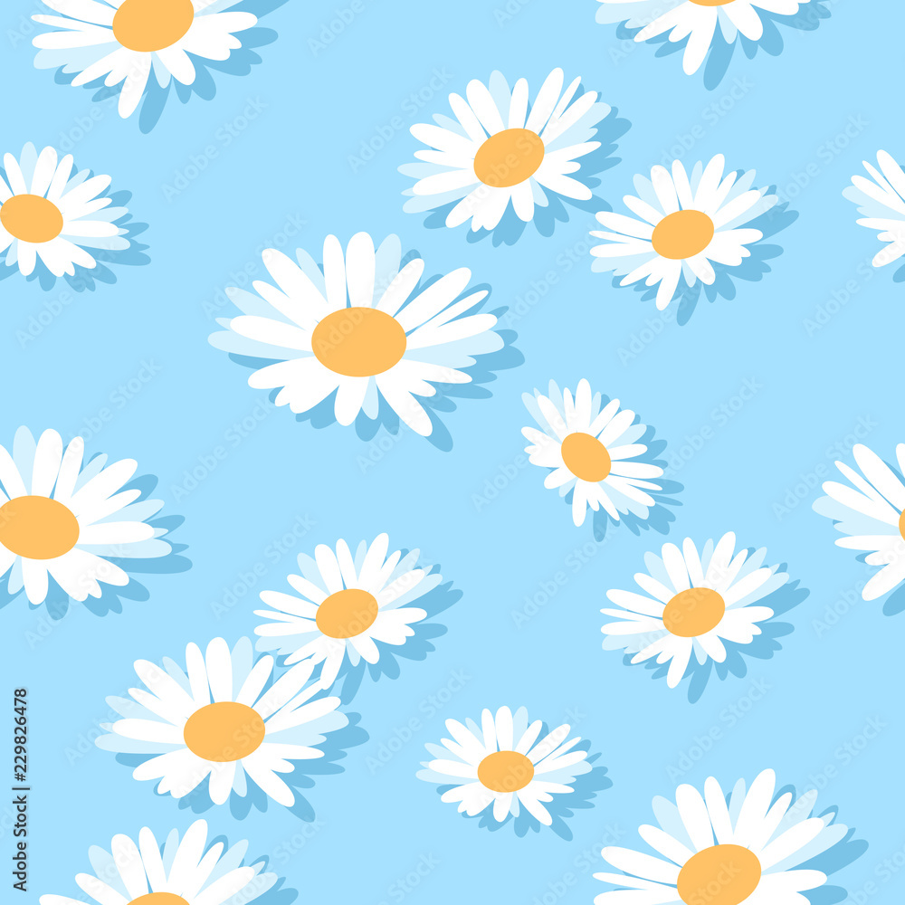 Fototapeta premium Seamless background with daisy flowers