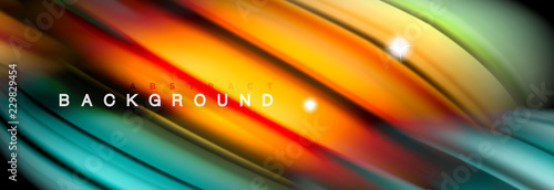 Mixing color waves on black, liquid flowing shapes