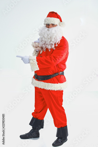 Christmas theme: happy Santa Claus. Over white background