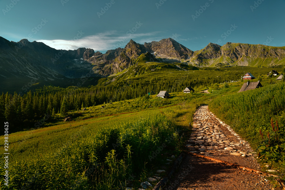 Beautiful landscape view of gasienicowa valley. Polish Tatra mountains