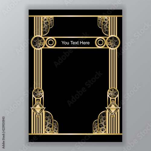 Art deco Greece motive swirls  and curls