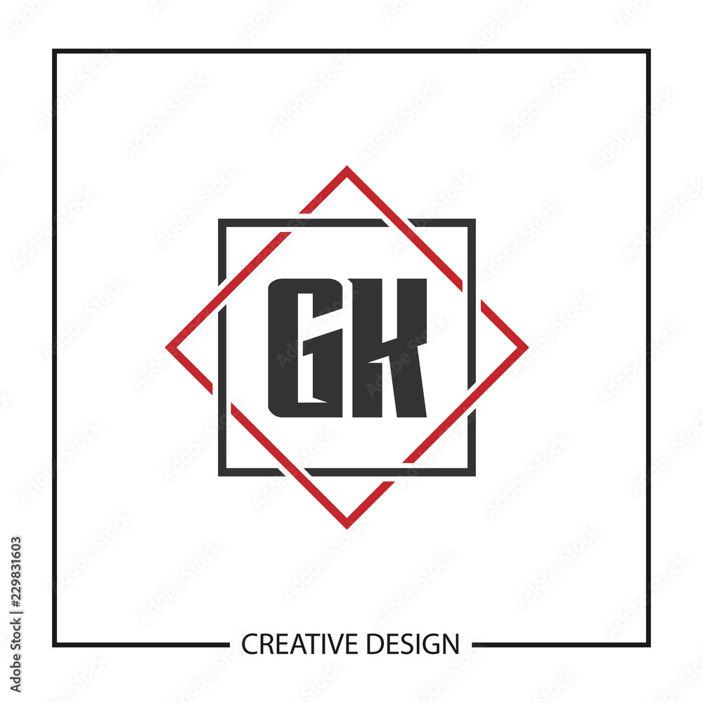 Initial Letter GK Logo Template Design