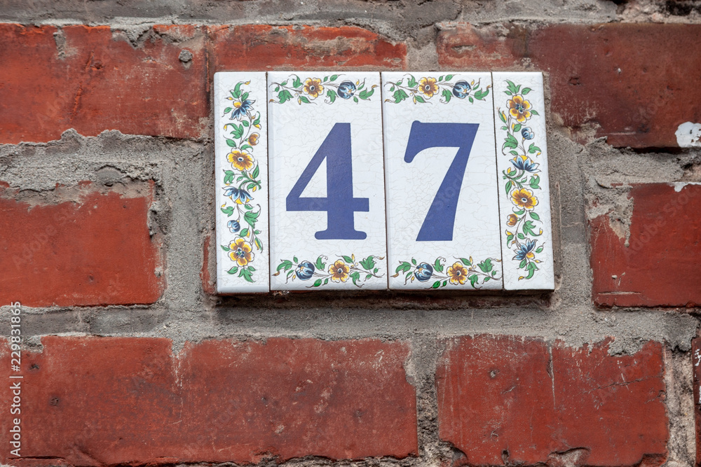 Fototapeta premium House numbers from France, Belguim, Sweden, Denmark, Finland and St Petersburg