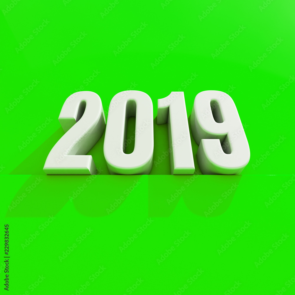 New Year Red 2019 Creative Design Concept 3D Rendered Image New Year Red 2019 Creative Design Concept 3D Rendered Image