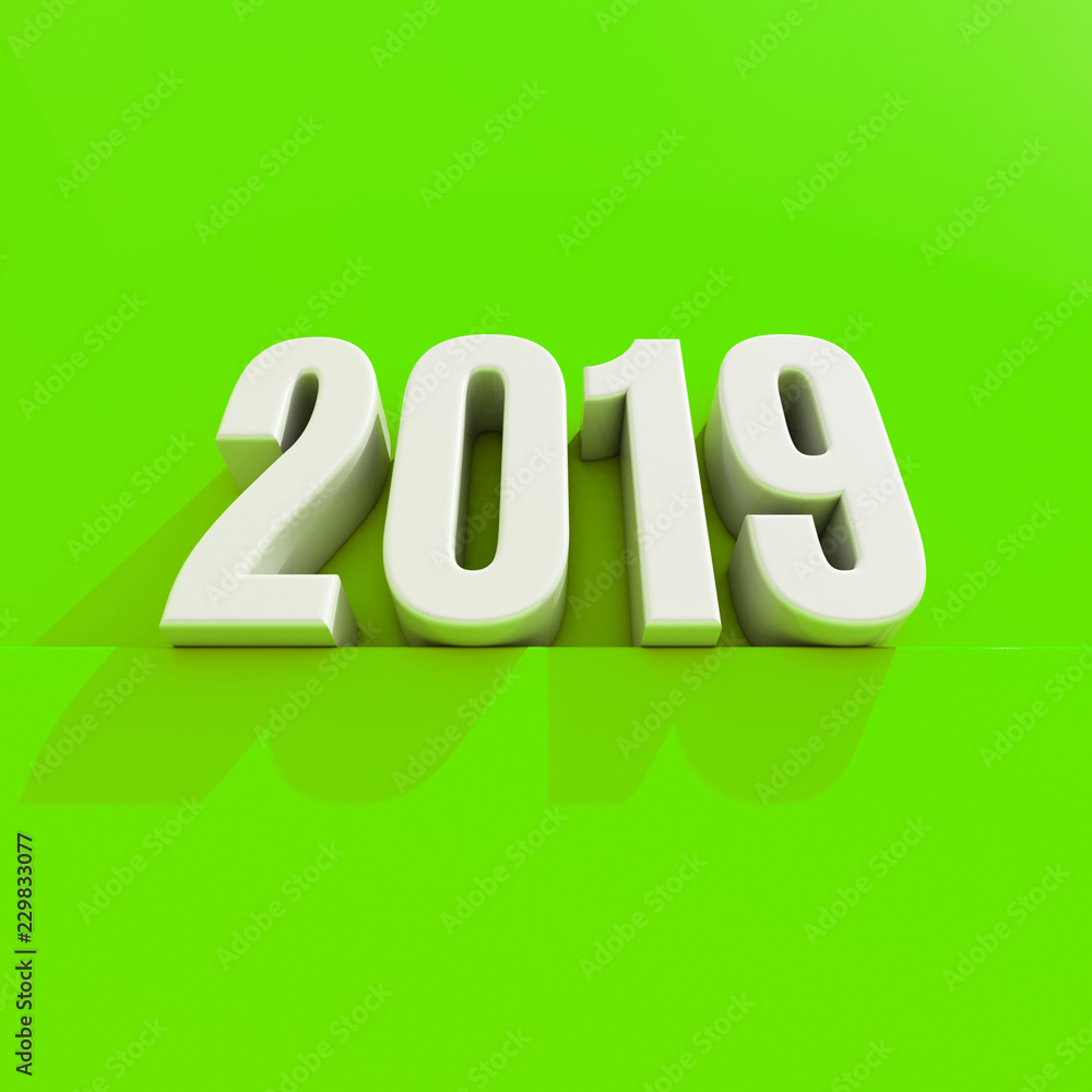 New Year Red 2019 Creative Design Concept 3D Rendered Image New Year Red 2019 Creative Design Concept 3D Rendered Image