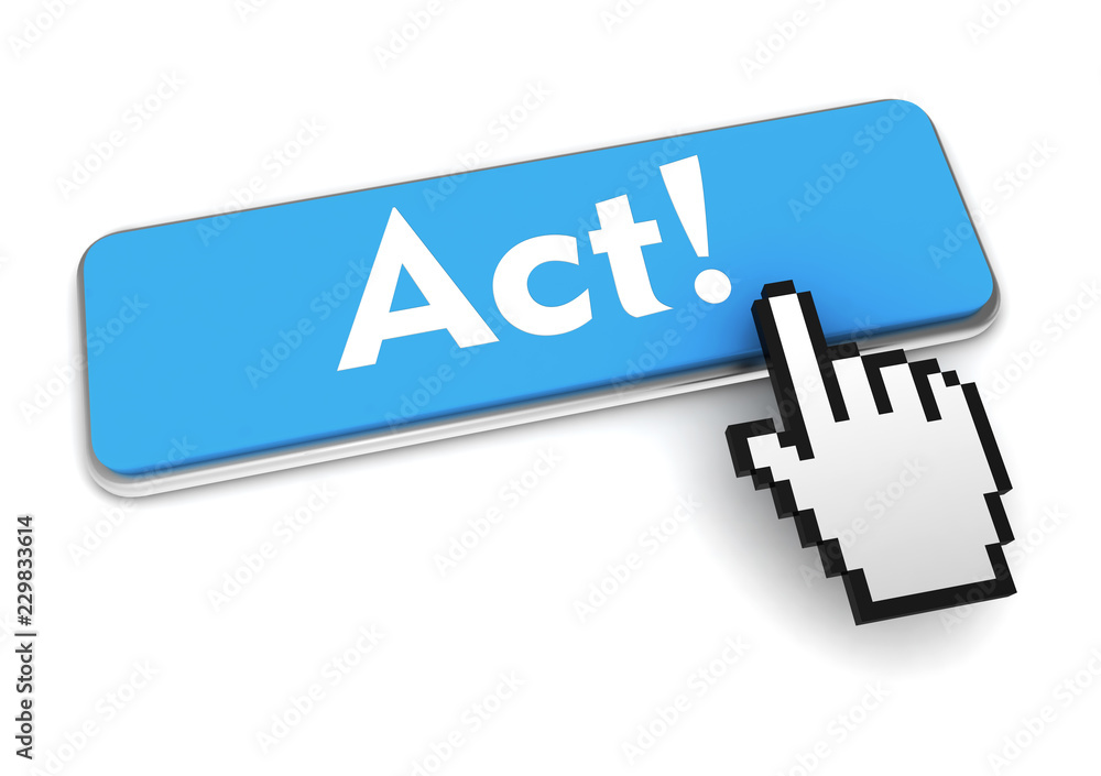 act button concept 3d illustration act button concept 3d illustration