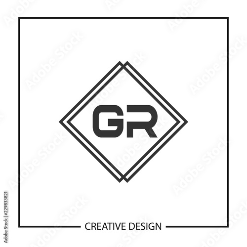 Initial Letter GR Logo Template Design