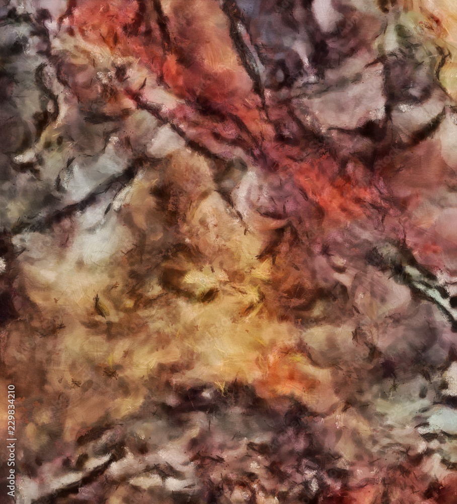 Creative abstract painting background in oil. Textured brush strokes of paint. Colorful design pattern. Artistic drawing grunge texture. Watercolor mixed fine art template for decoration. Vintage. 