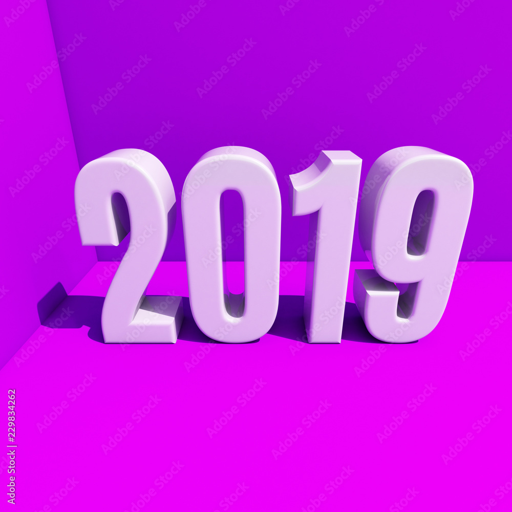 New Year Red 2019 Creative Design Concept 3D Rendered Image New Year Red 2019 Creative Design Concept 3D Rendered Image
