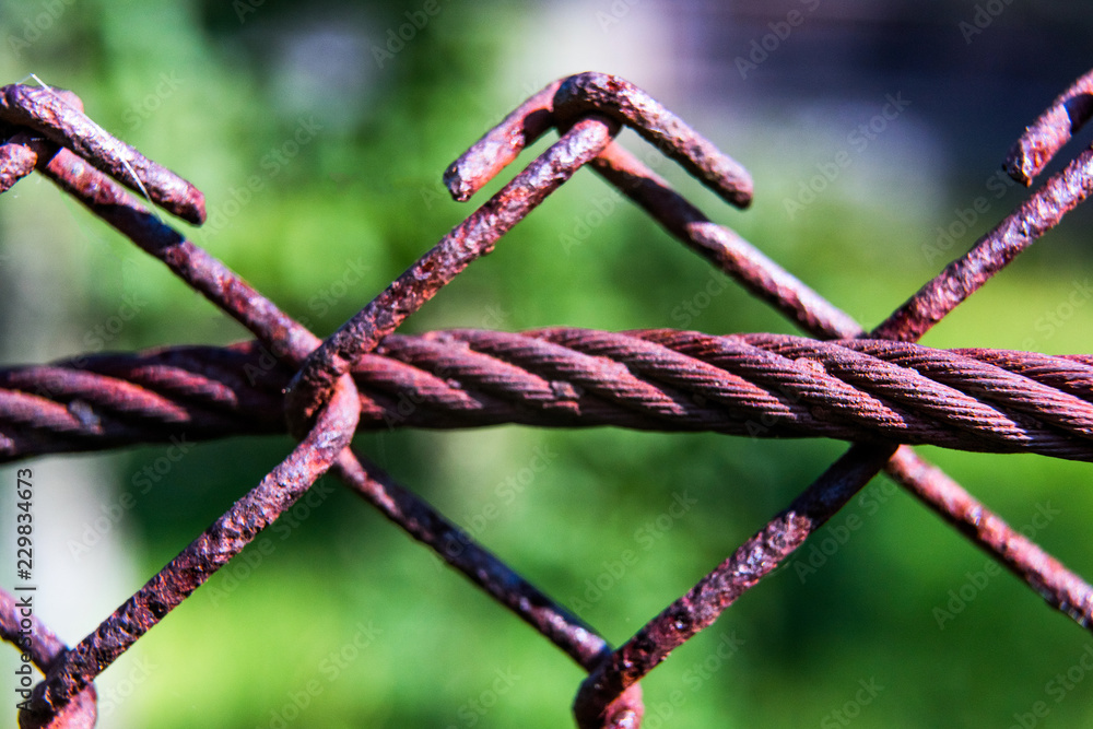 Metal rope and mesh fence Metal rope and mesh fence
