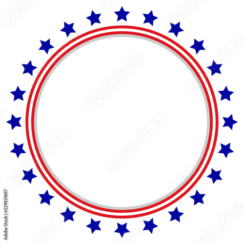 Round Frame American Flag - Stars and Stripes Circle