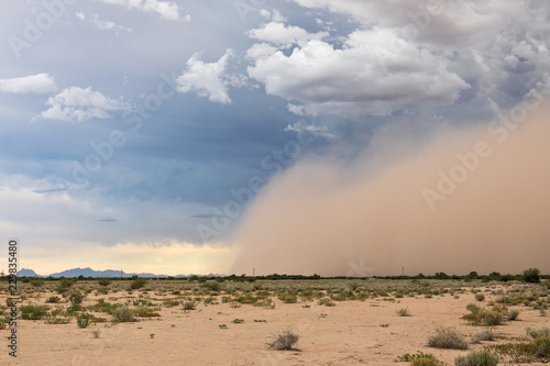 Haboob dust storm in the Arizona desert.