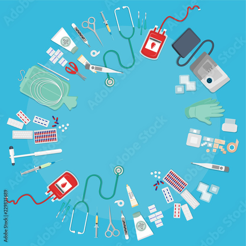 Wallpaper Mural Medical equipment flat web Torontodigital.ca