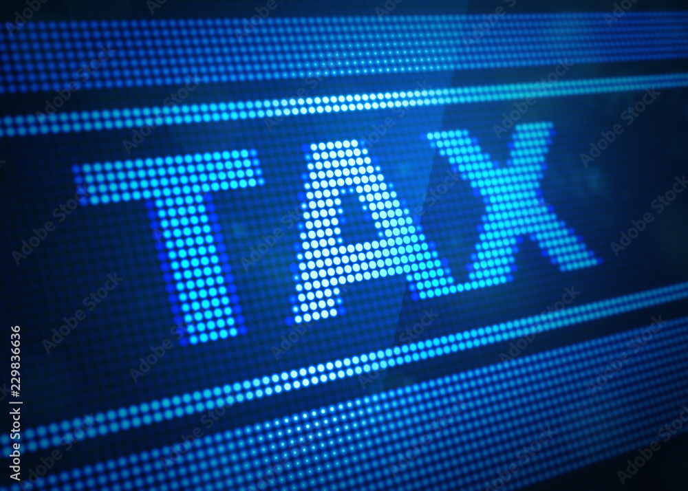 tax digital screen 3d illustration tax digital screen 3d illustration