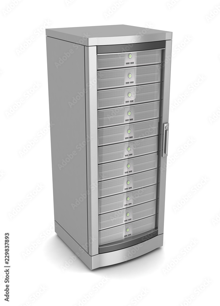 single network workstation server 3d illustration single network workstation server 3d illustration