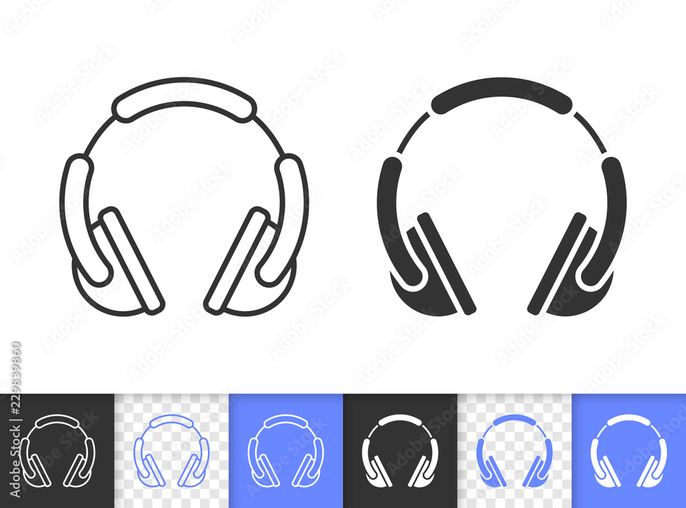 Dj Headphone simple black line vector icon Dj Headphone simple black line vector icon