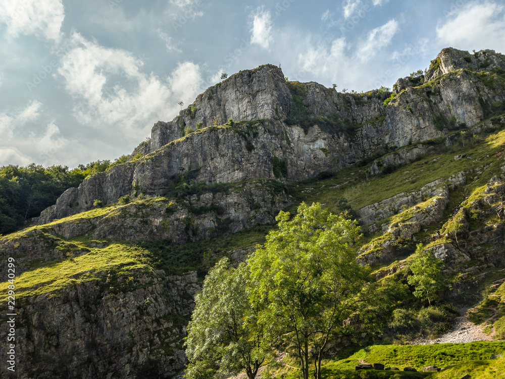 A view of Cheddar Gorge in Cheddar, England