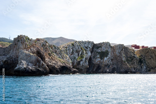 Houcima beach and waves and rocks photo