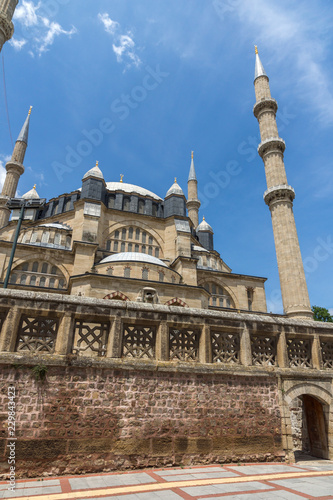 Architectural detail of Built by architect Mimar Sinan between 1569 and 1575 Selimiye Mosque in city of Edirne, East Thrace, Turkey 