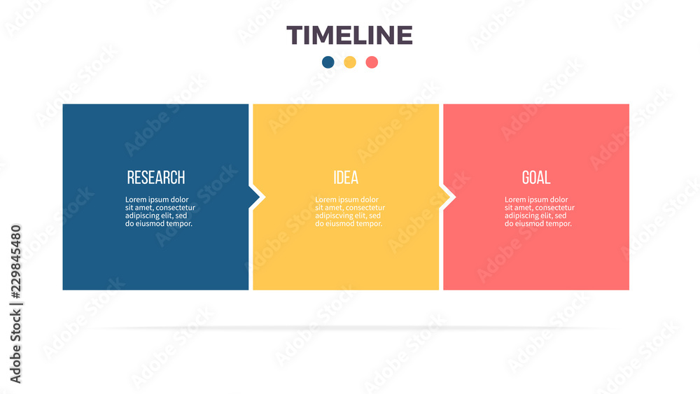 Business infographics. Timeline with 3 steps, options, squares. Vector template. Business infographics. Timeline with 3 steps, options, squares. Vector template.