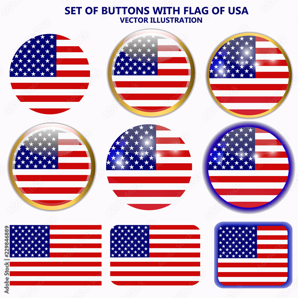 Set of banners with flag of USA. Set of banners with flag of USA.